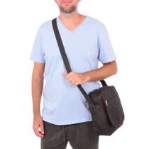Bolsa Alça Transversal Masculina Ziper Alta Qualidade Costura Reforçada Viagem Dia a Dia