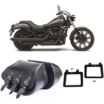 Bolsa Alforge 3 Fivelas Liso 32l Afastador Suporte Vulcan 900 Para Sissy Start Racing