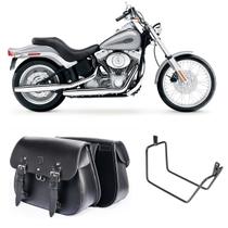 Bolsa Alforge Lateral 18 Litros Com Afastador Harley Davidson Softail STD FX Par Bolsa Alforge Lateral 18 Litros Com Afastador Harley Davidson Softail STD FX Par
