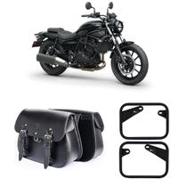 Bolsa Alforge Lateral Custom 18 Litros + Afastador Kawasaki Eliminator 500 Par Bolsa Alforge Lateral Custom 18 Litros + Afastador Kawasaki Eliminator 500 Par