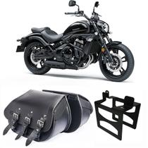 Bolsa Alforge Mala Moto Custom 64 Litros Com Afastador Kawasaki Vulcan 650