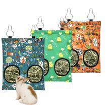 Bolsa alimentadora de feno Yedsintu Rabbit com 2 furos pendurada para animais de estimação pequenos Bolsa alimentadora de feno Yedsintu Rabbit com 2 furos pendurada para animais de estimação pequenos