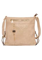 Bolsa Ampla Resistente Prática Bege Trabalhada Bolsa Ampla Resistente Prática Bege Trabalhada