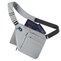 Bolsa antifurto VADOO, bolsa tiracolo com bloqueio de RFID para mulheres e homens, bolsa de ombro leve para viagens e esportes, cinza 2.0, grande