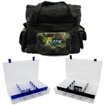 Bolsa Apetrecho GG + 2 Estojos Grandes C/ 24 Divisões - Life Pesca