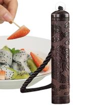 Bolsa artesanal de madeira de ébano com bolso para palitos