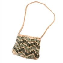 Bolsa Artesanal Lateral Listrada Transversal Cor:Verde