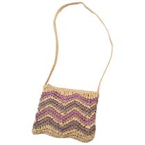 Bolsa Artesanal Lateral ListradaTransversal Cor:Lilás