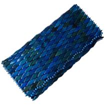 Bolsa Artesanal Madeira, de Mão, Azul Carteira sem Alça Bolsa Artesanal Madeira, de Mão, Azul Carteira sem Alça
