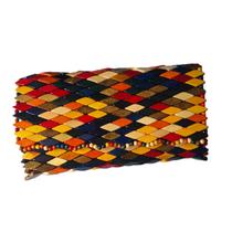 Bolsa Artesanal Madeira, de Mão, Colorida Carteira sem Alça Bolsa Artesanal Madeira, de Mão, Colorida Carteira sem Alça