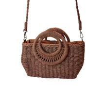 Bolsa Artesanal Praia Forrada Meia Lua Retangular Verão Marrom Bolsa Artesanal Praia Forrada Meia Lua Retangular Verão Marrom