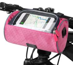 Bolsa bag frontal para guidão de bicicleta com suporte para smartphone touch - Fan