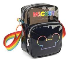 Bolsa Bag Lateral Mickey Mouse Rainbow By - Preto Bolsa Bag Lateral Mickey Mouse Rainbow By - Preto