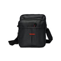 Bolsa Bag Pequena Masculino Couro Tiracolo Transversal Ombro Resistente Lateral Preto Reforçado Moderna Presente Barata