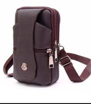 Bolsa Bag Transversal Masculina Couro Pochete Porta Celular Adicionar aos favoritos