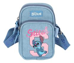 BOLSA BAG TRANSVERSAL STITCH DISNEY EFEITO JEANS COR AZUL Azul BOLSA BAG TRANSVERSAL STITCH DISNEY EFEITO JEANS COR AZUL Azul