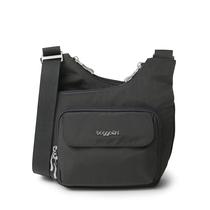 Bolsa Baggallini Criss Cross Charcoal em nylon resistente à água