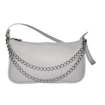 Bolsa Baguete Branca Correntes
