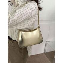 Bolsa Baguete Feminina Metalisada Vintage Pequena de Ombro