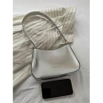 Bolsa Baguete Feminina Metalisada Vintage Pequena de Ombro