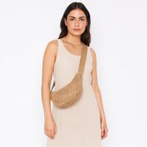 Bolsa Baguete Feminina Transversal de Palha