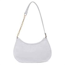 Bolsa Baguete Minimalista Branco Bolsinha Feminina De Ombro Dia A Dia Festa Alça Diferenciada