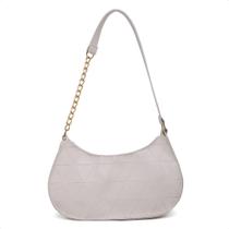 Bolsa Baguete Minimalista Marfim Bolsinha De Ombro Dia A Dia Festa Alça Corrente Diferenciada