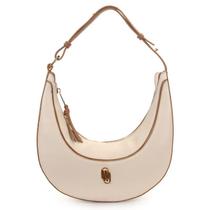Bolsa Baguete Oval Media Off white meia Luan WJ 46412 Bolsa Baguete Oval Media Off white meia Luan WJ 46412