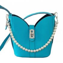 Bolsa Balde com Corrente de Pérolas - Design Moderno e Cores Candy