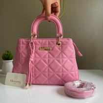 Bolsa Baú Matelassê Alcochoada Paris Rosa
