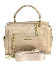 Bolsa Baú Média Transversal Estonada Couro PU com 6 Bolsos Bolsa Baú Média Transversal Estonada Couro PU com 6 Bolsos