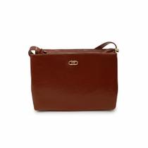 Bolsa Beira Rio Marrom Alça Fina Elegância Dourada -