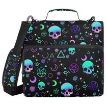 Bolsa Binder XUWU Magic Skull com zíper de 3 anéis com alça e alça Bolsa Binder XUWU Magic Skull com zíper de 3 anéis com alça e alça