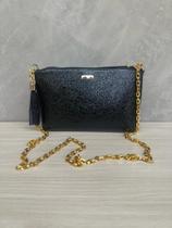 Bolsa bolsinha Festa Brilho Metalizada Feminina com Corrente Transversal Lateral Ombro