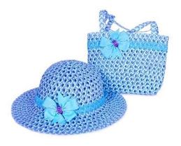 Bolsa Bolsinha Infantil Menina + Chapéu De Praia Bolsa Bolsinha Infantil Menina + Chapéu De Praia