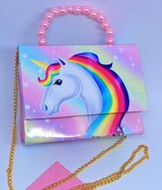 Bolsa Bolsinha Infantil Mini Bag Pérola Alça Corrente Princesas Disney Barbie Frozen Sofia Minnie Lol Moda Blogueirinha