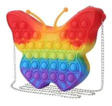 Bolsa Borboleta Pop It Fidget Silicone Colorida Infantil