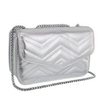 Bolsa Bordada Transversal Pequena Feminina com Corrente Moda 2025