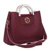 Bolsa BRUNNA Feminina Tiracolo Marsala Tamanho Médio com 2 alças Marca Josy Anny