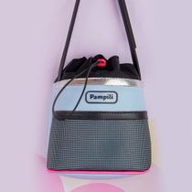 Bolsa Bucket Infantil Pampili Telinha Preta e Colorida