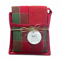 Bolsa c/ Pano de mão quadriculado e vermelho - 40m x 70cm