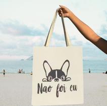 Bolsa Cachorro Ecobag Cor Cru Tema DOG NÃO FUI EU Bolsa Cachorro Ecobag Cor Cru Tema DOG NÃO FUI EU