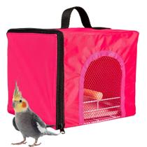 Bolsa Caixa Transporte Aves Calopsita Periquito Pássaro Rosa - Jel Plast