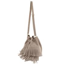 Bolsa Camurça Feminina Com Alça Transversal Corrente Pequena Ombro Lateral