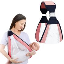 Bolsa Canguru Bebê Mamãe Confortável Ombro Baby Cor Rosa