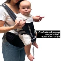 Bolsa Canguru Ergonômico Bebê Preto 12 posições - HK Baby