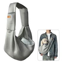 Bolsa Canguru Transporte Pet Cao Gato Animal Malha Resistente Respiravel Tira de Ombro Tecido Confortavel