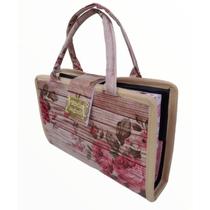 Bolsa Capa para Bíblia Média com Alça e Botão Magnética Floral Número 11
