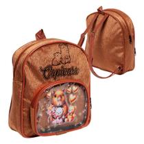 Bolsa Capivara M Para Creche Escola Passeio Marrom Bolsa Capivara M Para Creche Escola Passeio Marrom