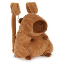 Bolsa Capivara Mochila Pelúcia Juvenil Passeio Costa Marrom